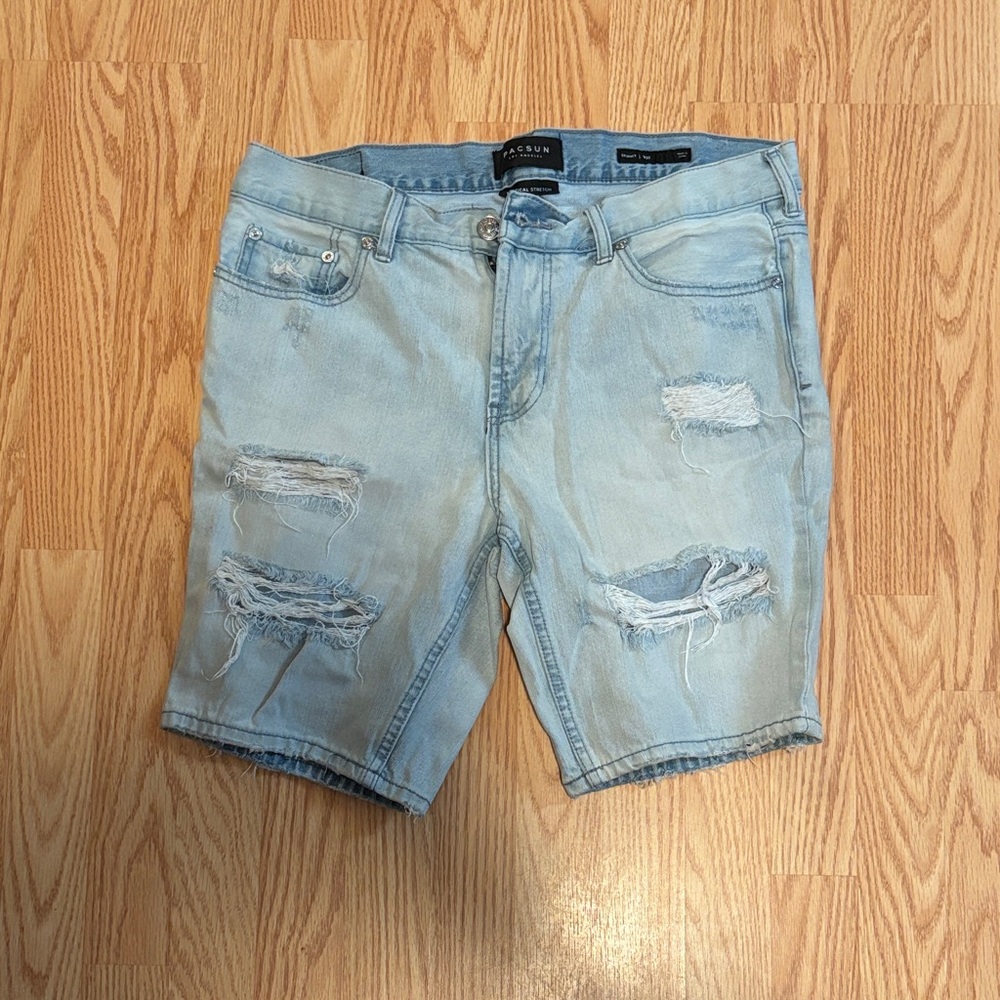 PacSun Light Wash Distressed Denim Jean Shorts